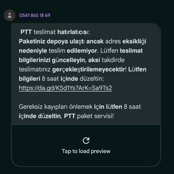 Kişisel Verilerimin İzinsiz Kullanımı Ve Sahte PTT Teslimat Mesajı Hakkında Şikayet