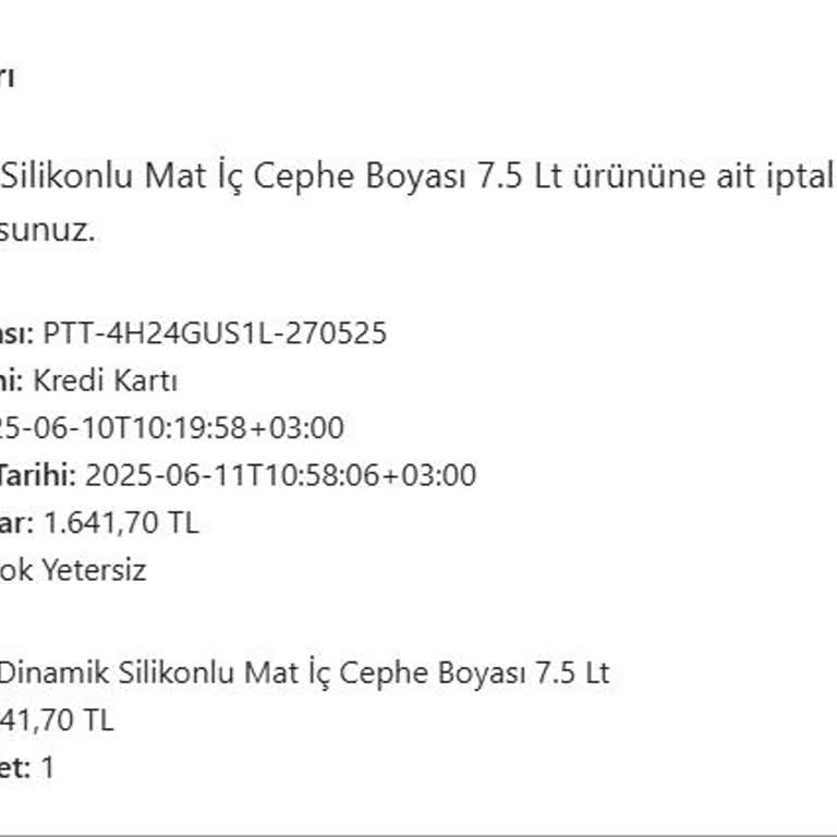Siparişin 14 Gün Bekletilip Stok Yok Denilerek İptal Edilmesi Ve Para İadesinde Gecikme