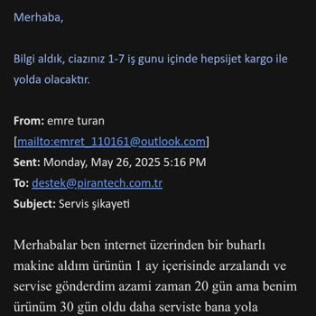 Servis Süreci Ve İade Konusunda Sürekli Oyalama
