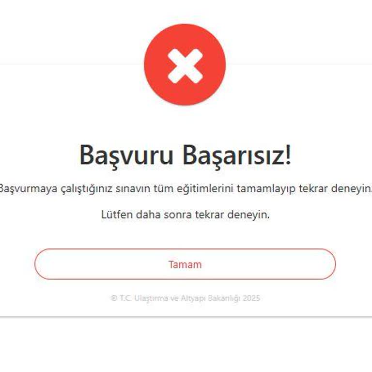 Sınav Başvurusu Başarısız Hatası Ve Çözüm Eksikliği