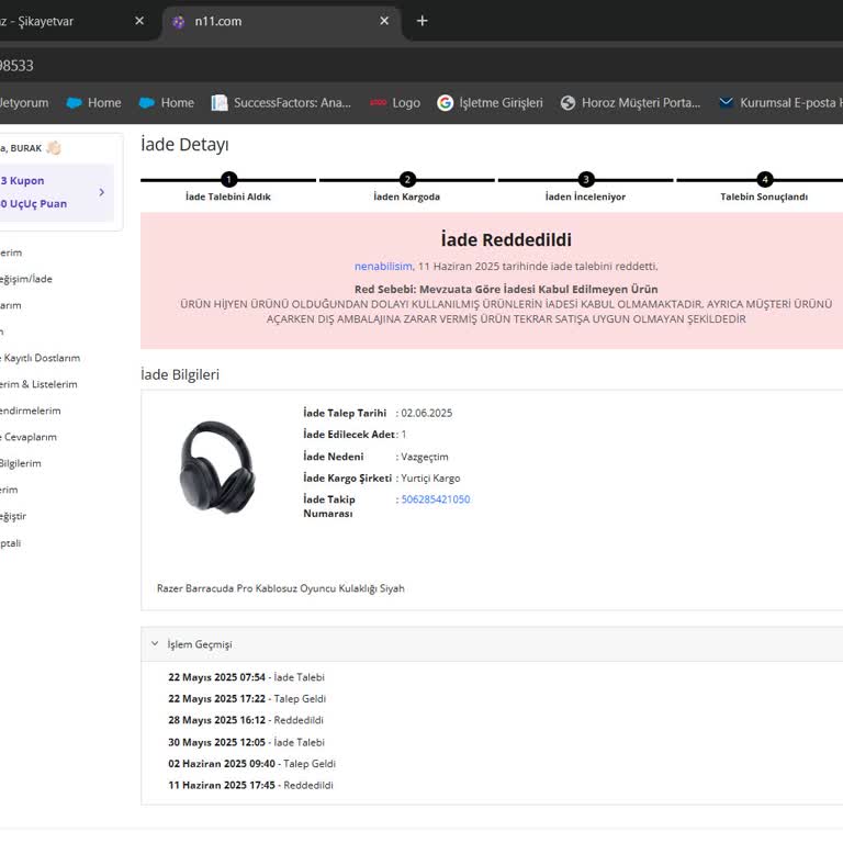 Kullanılmamış Kulaklık İadesi İki Kez Haksız Yere Reddedildi