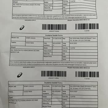 Asics Ayakkabının File Kısmı Kısa Sürede Açıldı Mağaza Sorumluluk Almadı