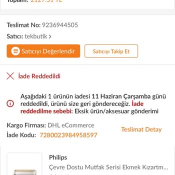 Onaylı İade Talebimin Eksik Aksesuar Gerekçesiyle Haksızca Reddedilmesi