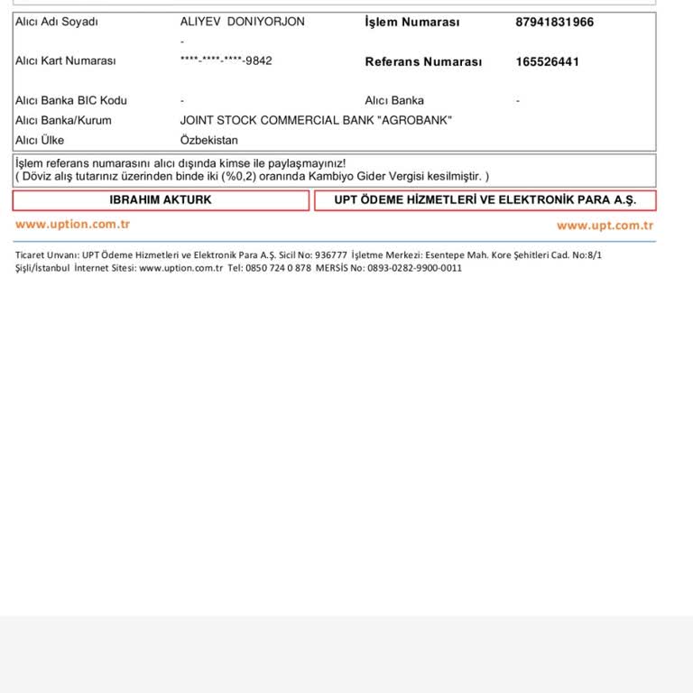 Uption İle Gönderdiğim Paralar Alıcıya Ulaşmıyor, Muhatap Bulamıyorum