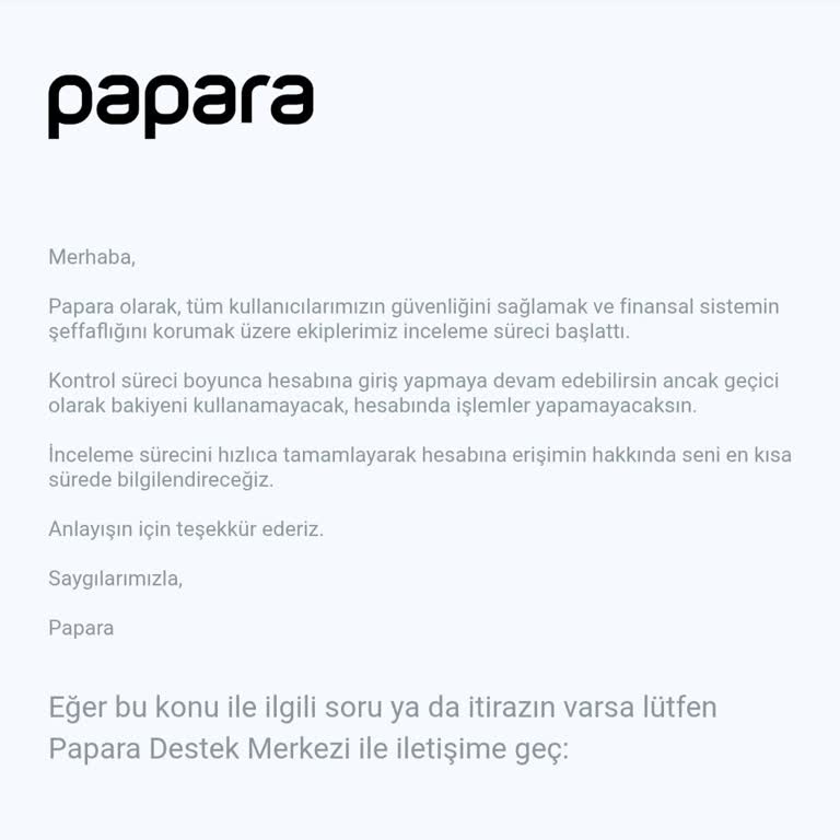 Papara Hesabım Günlerdir Kapalı, Bayram Öncesi Mağdur Edildim Bilgi De Verilmiyor