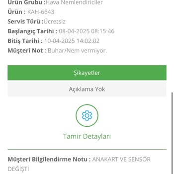 Kiwi Hava Nemlendirici Arızası Çözülmedi, Değişim Ve İade Talebim Reddedildi