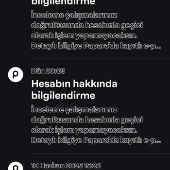 Papara Hesabım Haksız Yere İncelemeye Alındı