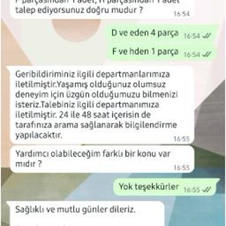 Eksik Parçalar Nedeniyle Şemsiyemi Monte Edemiyorum Müşteri Hizmetlerinden Sonuç Alamadım