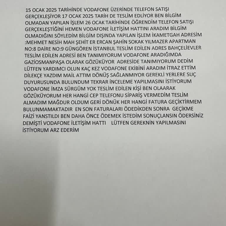 Bilgim Dışında Yapılan Telefon Satışı Ve Yanlış Teslimat Mağduriyeti