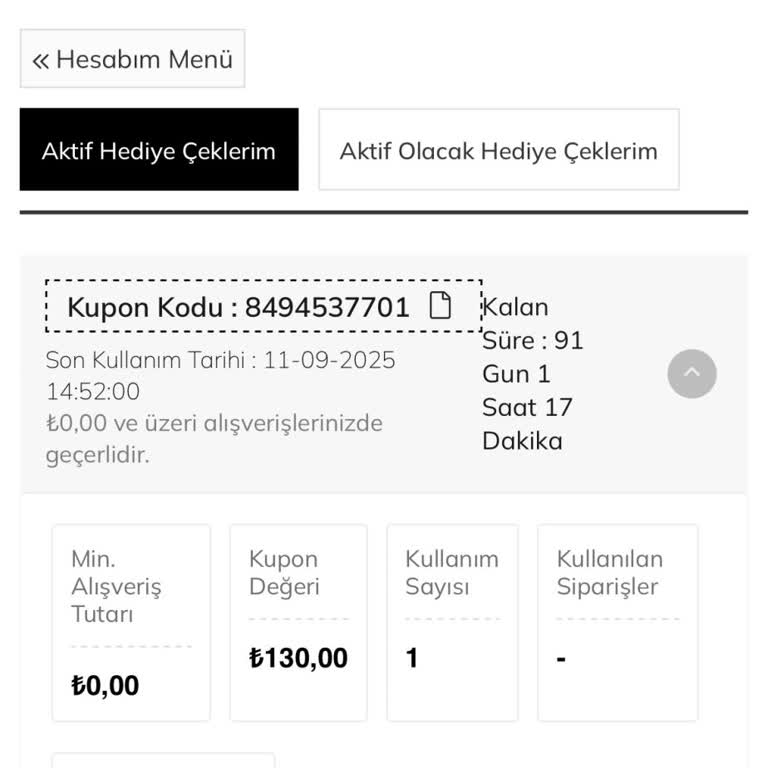 Hediye Çekimde Hata Ve Yanlış Bakiye, Müşteri Hizmetleri Sessiz