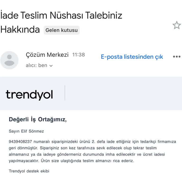 Açılmamış Ürün İadesinde Satıcı Ve Müşteri Hizmetleri Mağduriyeti