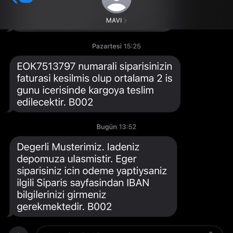 Teslim Edilmeyen Sipariş İçin Yanlış İade Bildirimi Ve Mağduriyet