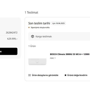 Teslimat Taahhüdü Aşılmasına Rağmen Klima Siparişim Ulaşmadı