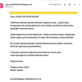 Doğum Günü İndirimini İletişim İzni Nedeniyle Kaybetmek Ve Eksik Bilgilendirme