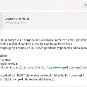 Gardrops'ta Kargoya Verilen Ürünlerim Kayıp Ve Bilgilendirme Yapılmıyor