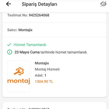 Montaj Hizmeti Ücreti İadesi Yapılmadı