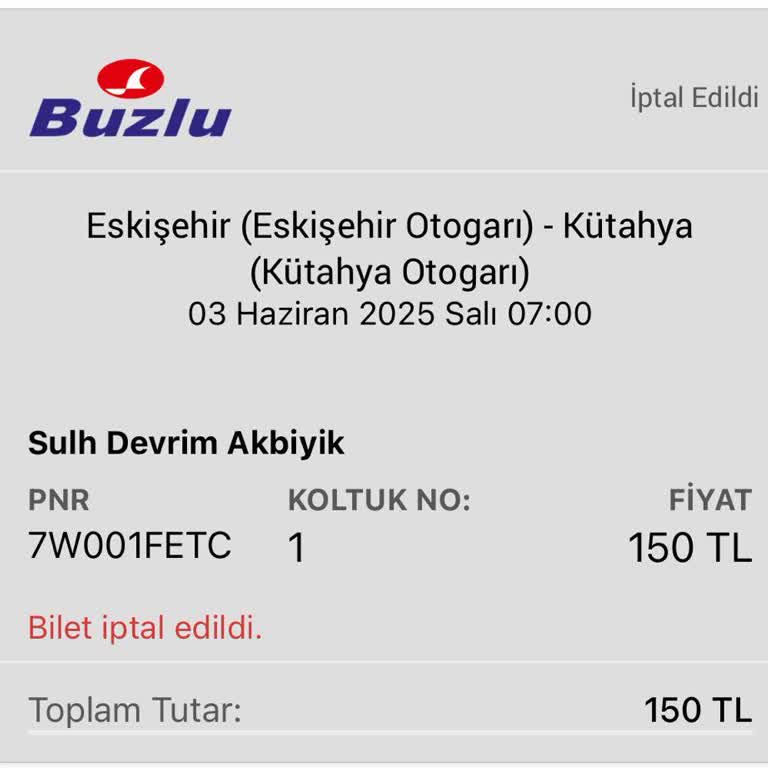 Bilet İptali Sonrası Ücret İadesi Yapılmadı, Müşteri Hizmetleri Yetersiz Kaldı