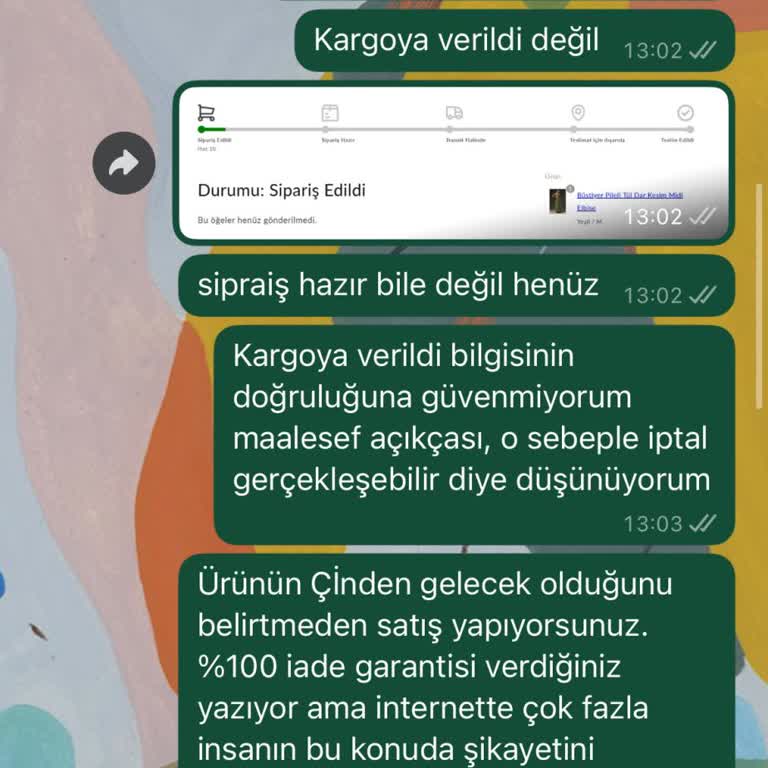 Sipariş Bilgilendirmesi Ve İade Sürecinde Sorun Yaşadım