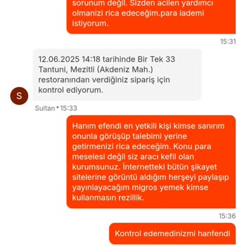 Migros Yemek'te Sipariş İptali Ve Müşteri Hizmetleri Sorunu