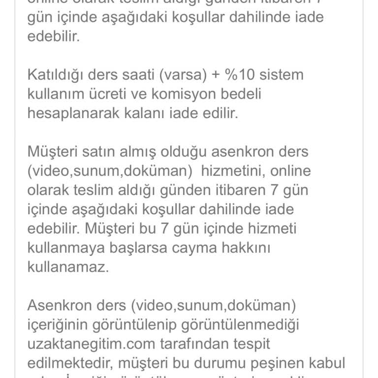 Ders İzlemeden İade Reddiyle Mağdur Oldum