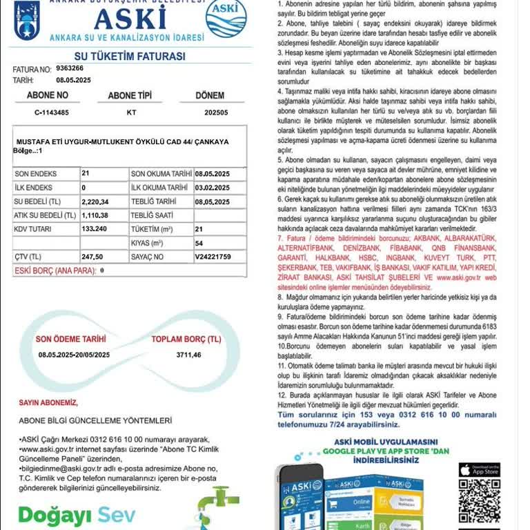 Ankara'da Kapalı Su Saati İçin Yüksek Fatura Ve Yanıtsız Başvuru Mağduriyeti