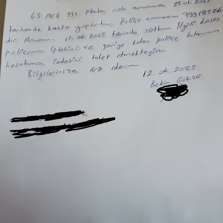 Kasko İptali Ve Para İadesinde Muhatap Bulamıyorum