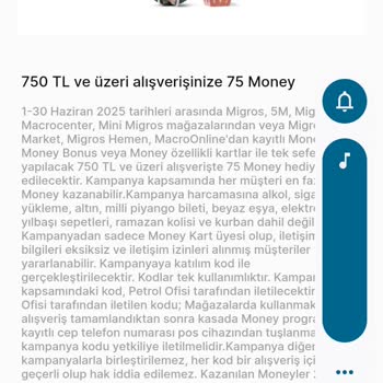 Migros Money Puanım Haksız Yere Yüklenmedi, Müşteri Memnuniyeti Yok