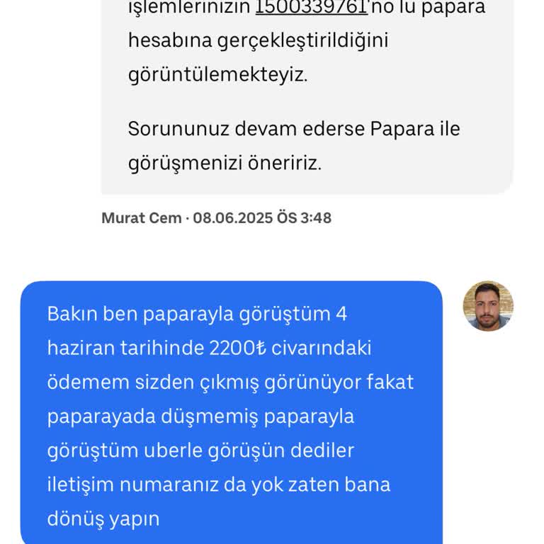 Uber Ve Papara Arasında Kaybolan Ödeme Sorunu