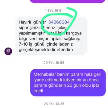 Sipariş İptali Sonrası Para İadesinin Yapılmaması