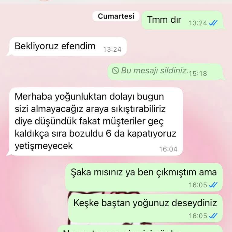 Randevu Saatinden 1 Saat Önce İptal Edilen Tırnak Çıkarma Hizmeti Mağduriyeti