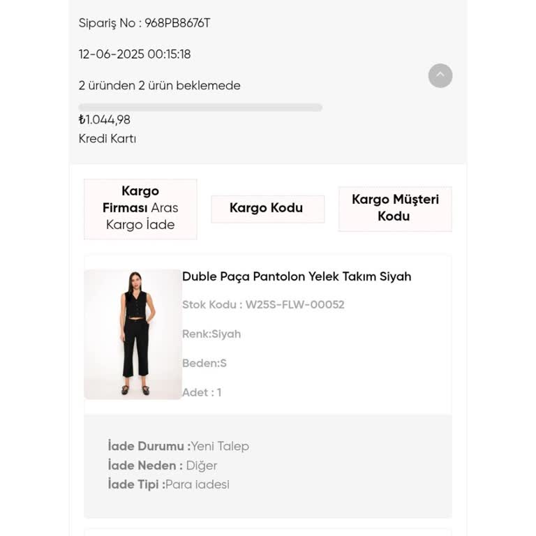 İade Kodu Verilmedi, Müşteri Taleplerine Dönüş Yapılmıyor