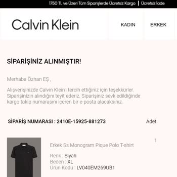 Calvin Klein Online Siparişim Faturalanmadı Ve Müşteri Hizmetleri Yardımcı Olmuyor