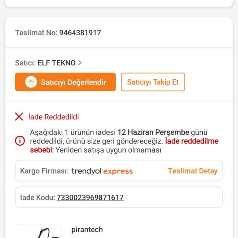 İade Reddedildiği Halde Arızalı Ürün Tekrar Gönderildi