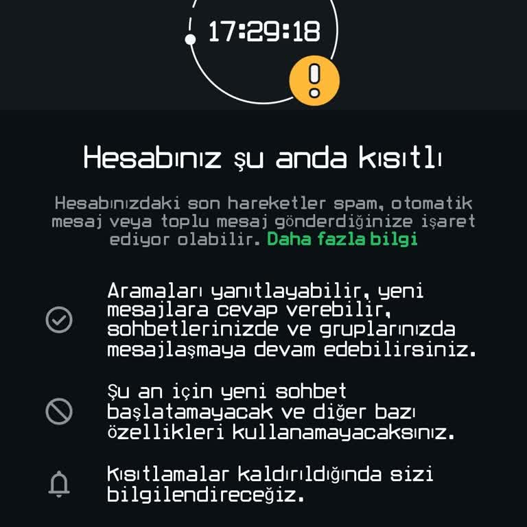 WhatsApp Yeni Numarama Spam Kısıtlaması Uyguladı Çözüm Bulamıyorum