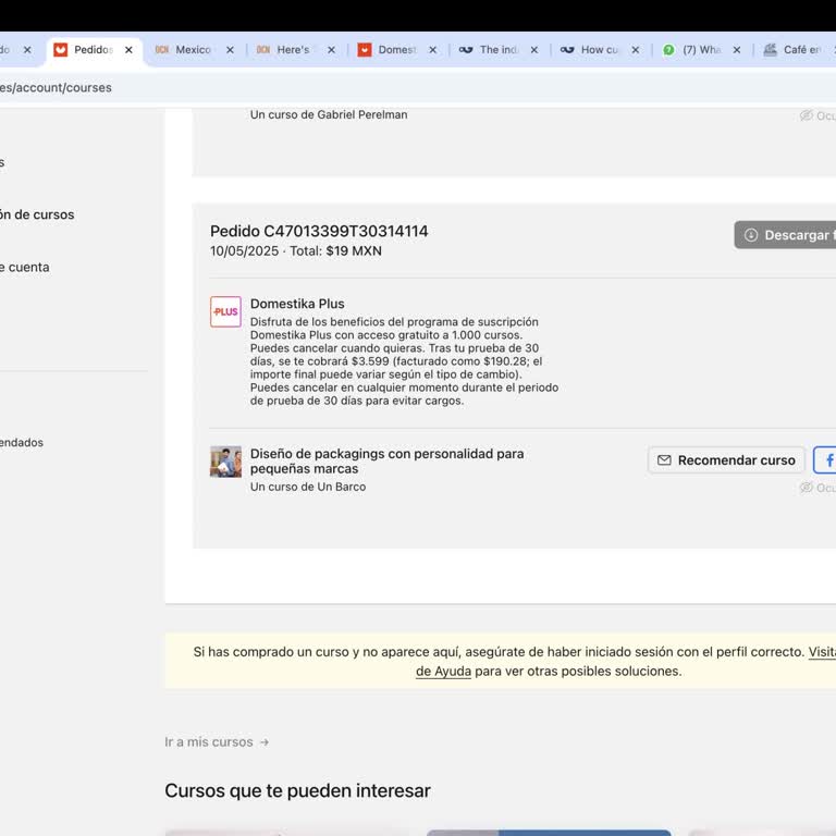 Cargos no autorizados y desinformación por parte de Domestika