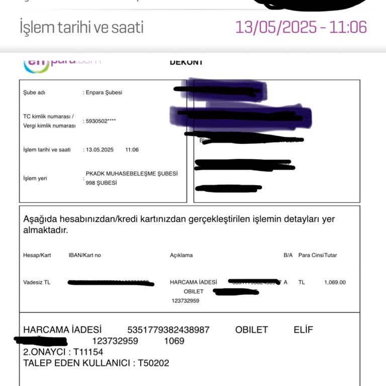 Bilet İptalinde Eksik İade Ve Müşteri Hizmetlerine Ulaşılamıyor