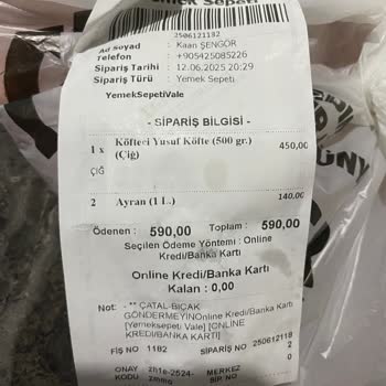 Bozuk Köfte Ve Eksik Ayran Teslimatı, İade Yapılamıyor!