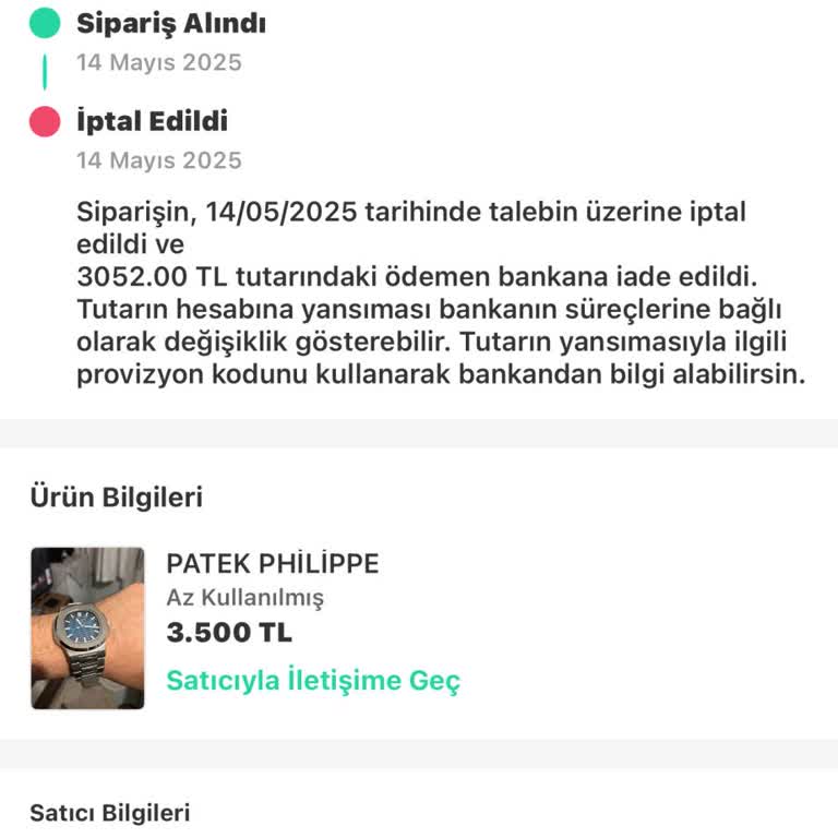 Hızlı İptal Edilen Alışverişte Geciken İade Ve Yetersiz Destek Deneyimi