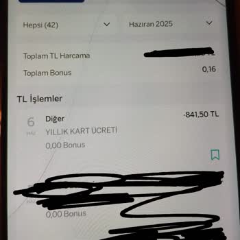 Yıllık Kart Aidatı Mağduriyeti Ve İade Talebim Dikkate Alınsın