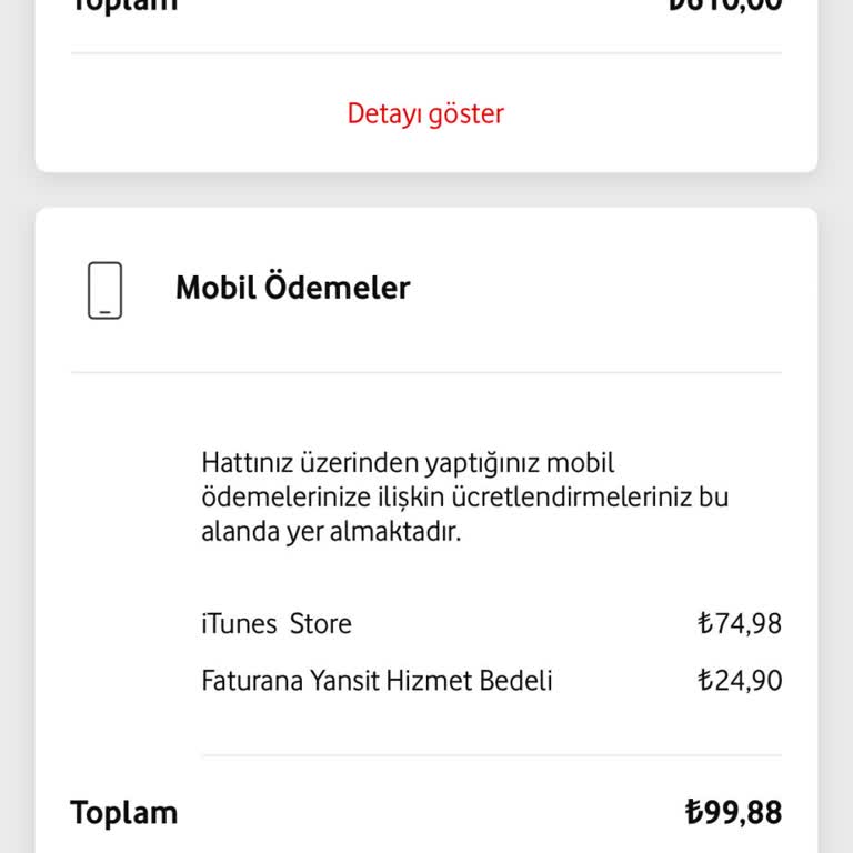 Vodafone Kullanmadığım iTunes İçin Haksız Ekstra Ücret Alınıyor