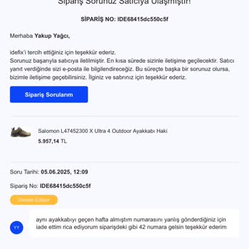 Aynı Yanlış Numara Ayakkabı İki Kez Gönderildi Müşteri Hizmetleri İlgisiz Kaldı