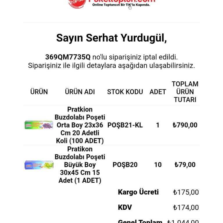 Sebepsiz Ve Bilgilendirmesiz Sipariş İptali Mağduriyeti