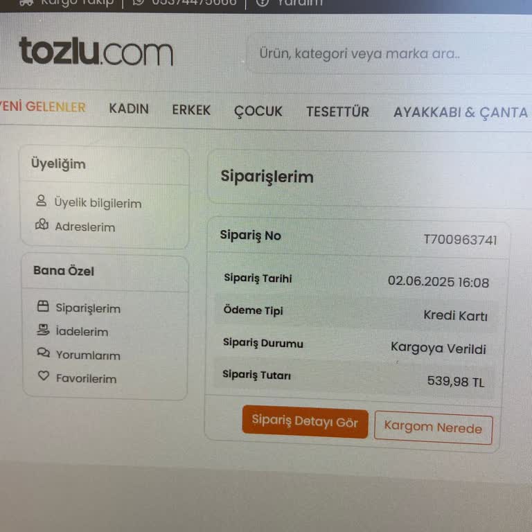 Tozlu.com'dan Aldığım Ürün Günlerdir Teslim Edilmedi Müşteri Hizmetleri İlgisiz