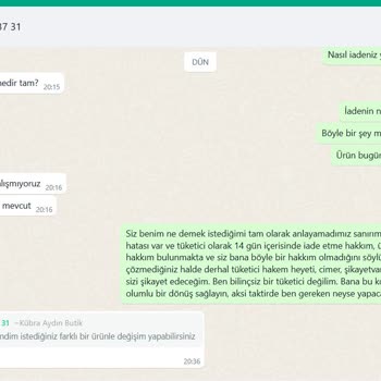 Dikiş Hatalı Ürün İade Talebim Reddedildi Ve Kötü Üslupla Karşılaştım