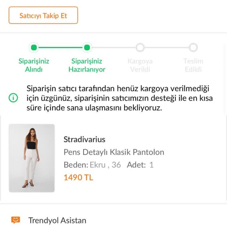 Ich warte seit 19 Tagen auf meine Stradivarius-Hose von Trendyol, bitte Versand oder Stornierung!