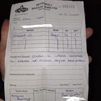 Ceyo Terliklerin Kısa Sürede Bozulması Ve Yetersiz Çözüm Süreci