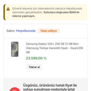 Hepsiburada Yanlış Fiyat Gerekçesiyle Siparişimi Habersiz İptal Etti, Mağdur Oldum