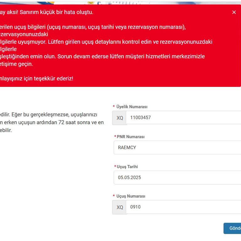 Ich kann meine Flugmeilen bei SunExpress nicht gutschreiben lassen