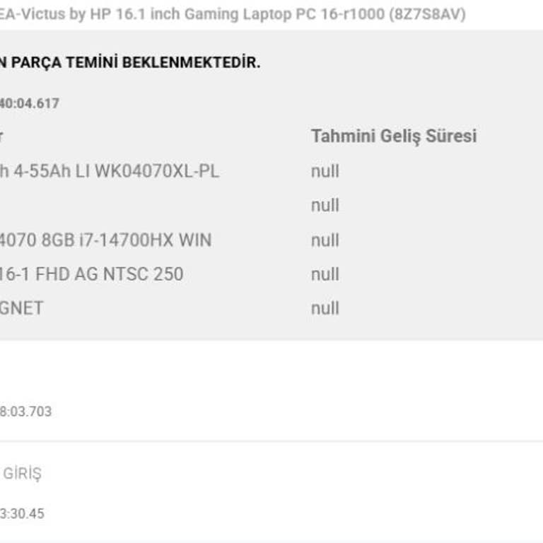 HP Yetkili Servisinde Parça Bekleme Ve İkame Bilgisayar Sorunu