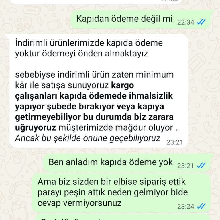 Sipariş Sonrası İlgisizlik Ve Kapıda Ödeme Sorunu